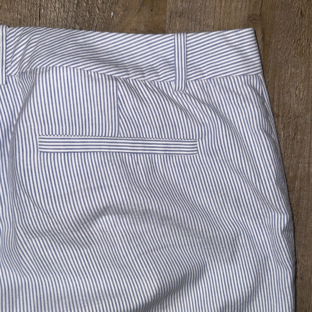 Lauren Ralph Lauren Edita Seersucker Blue White Stripe Pants, Size 6 - Picture 10 of 12